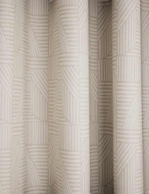 Jacquard Striped Eyelet Curtains Image 2 of 5