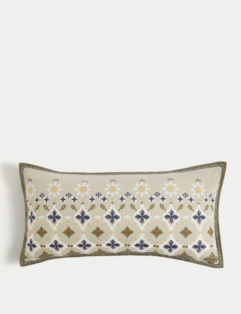 Jaipur Bandhani Cotton Rich Bolster Cushion 1 of 5
