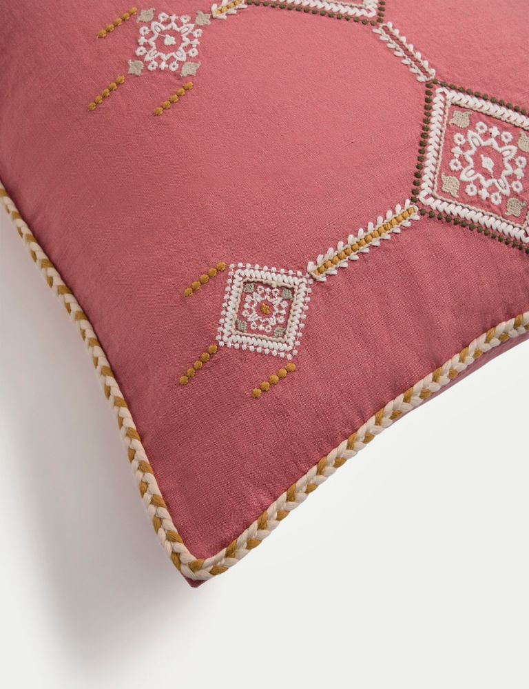Jaipur Patrika Pure Linen Embroidered Cushion 4 of 4