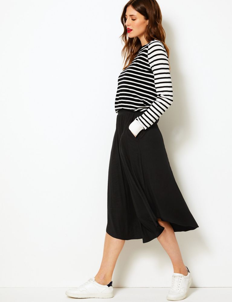 Jersey A-Line Midi Skirt 1 of 4