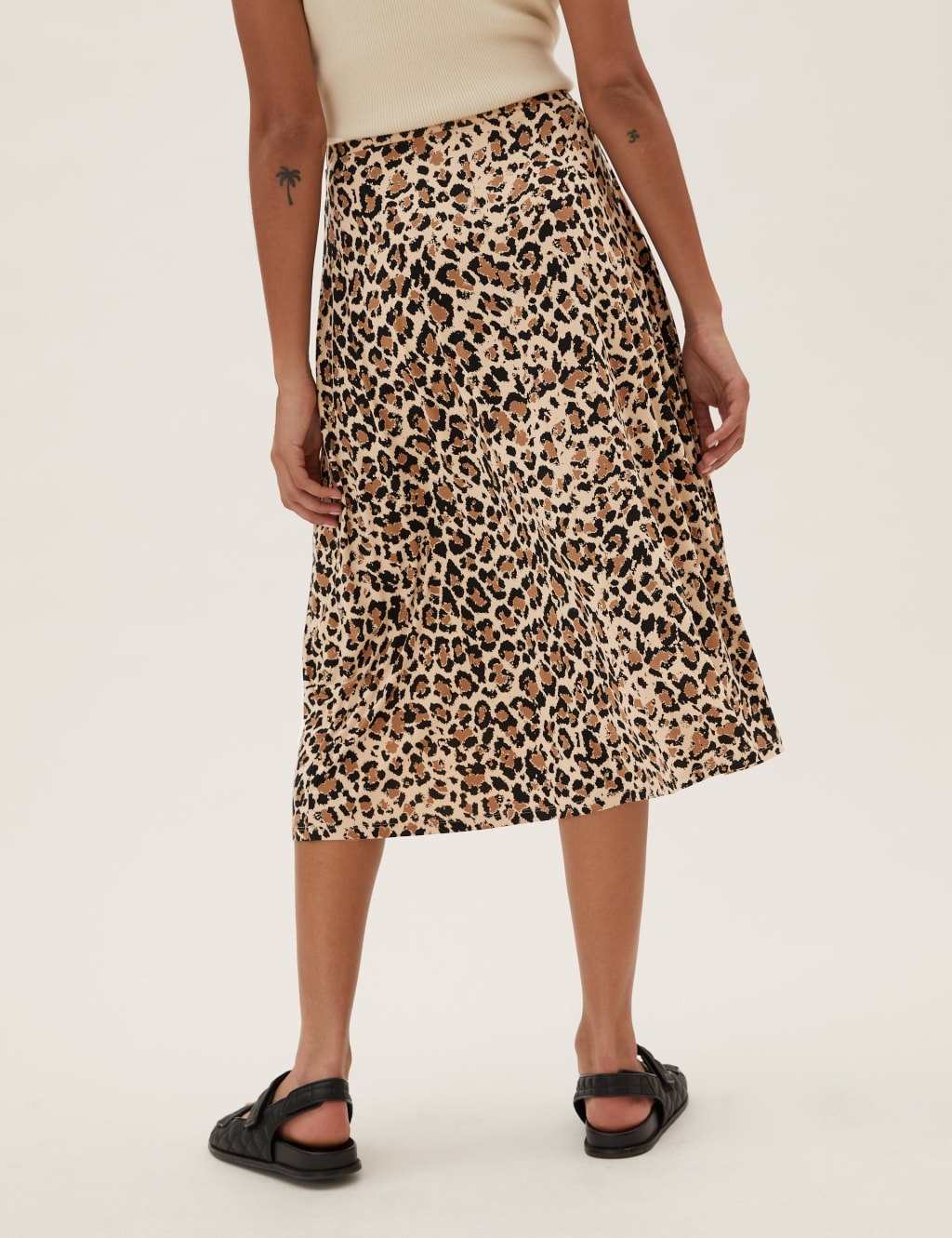 Plus jersey animal print midi skater skirt cheap
