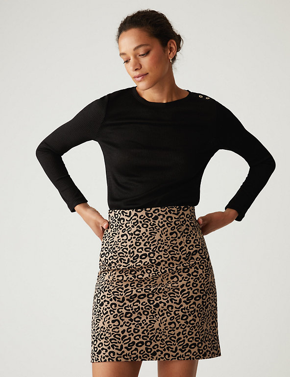 Jersey Animal Print Mini A-Line Skirt | M&S Collection | M&S