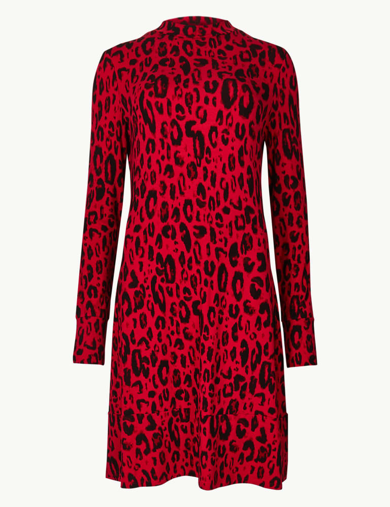 Red leopard hotsell print swing dress