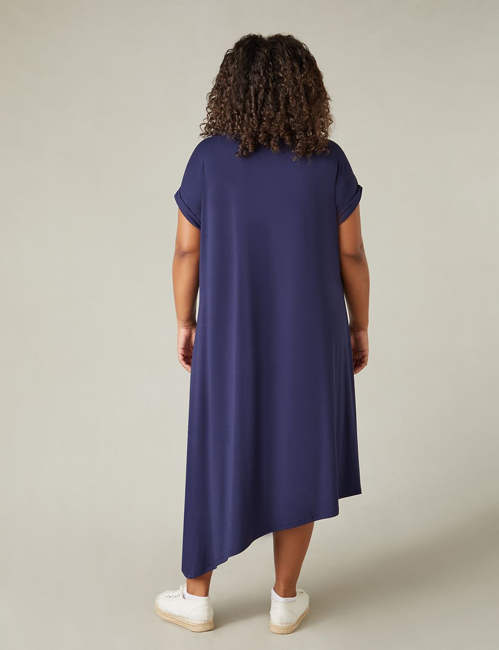Jersey Asymmetric Midi Smock Dress 5 of 6