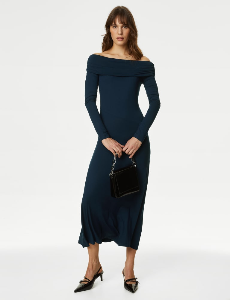 Jersey Bardot Midaxi Column Dress 5 of 5