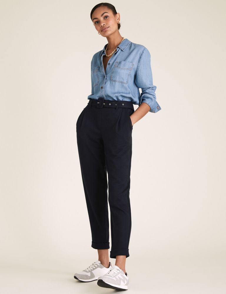 Jersey Belted Tapered Trousers 1 of 6