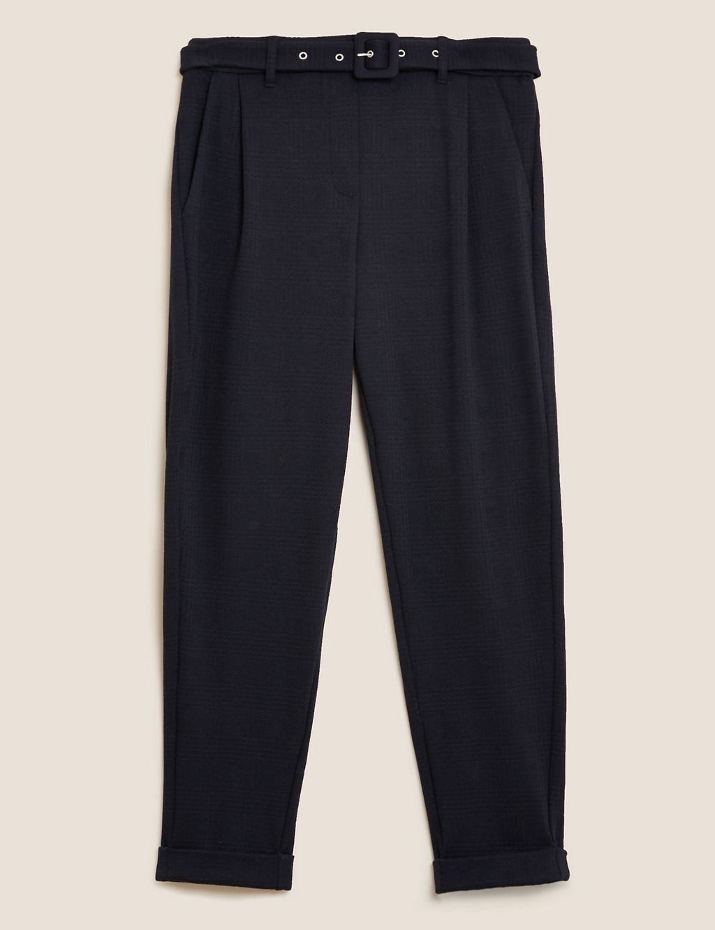 Jersey Belted Tapered Trousers 1 of 6