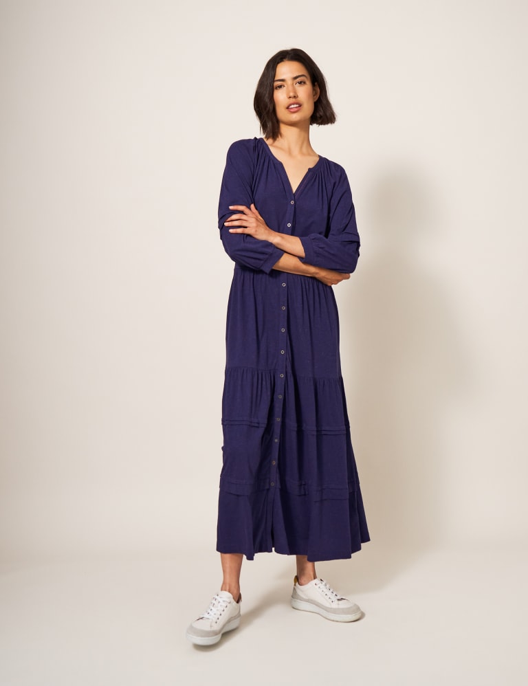 Button jersey dress top