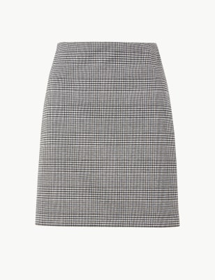 Monochrome check a discount line mini skirt