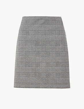 Jersey Checked A-Line Mini Skirt Image 2 of 4