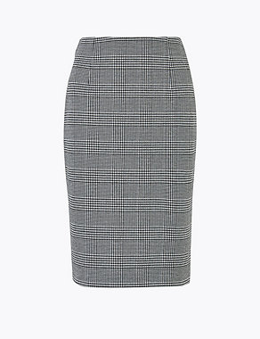Jersey Checked Pencil Skirt Image 2 of 4