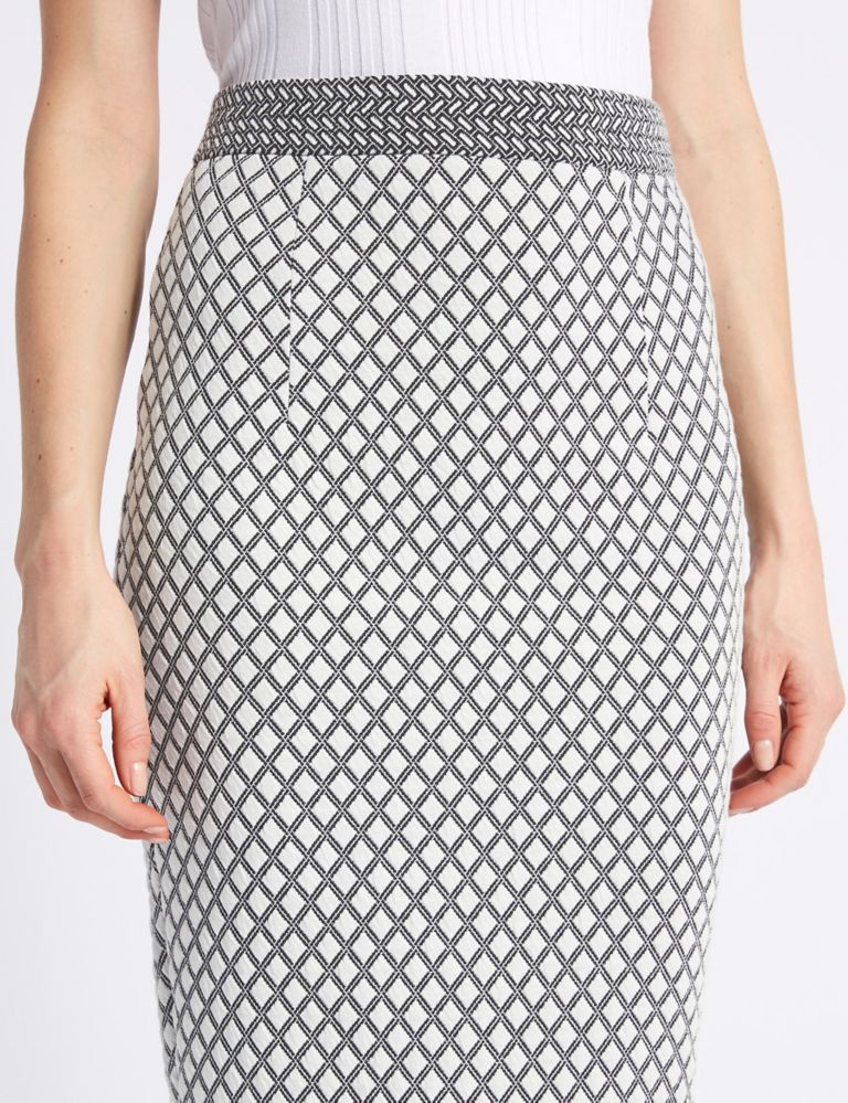 Jersey Checked Pencil Skirt 5 of 6