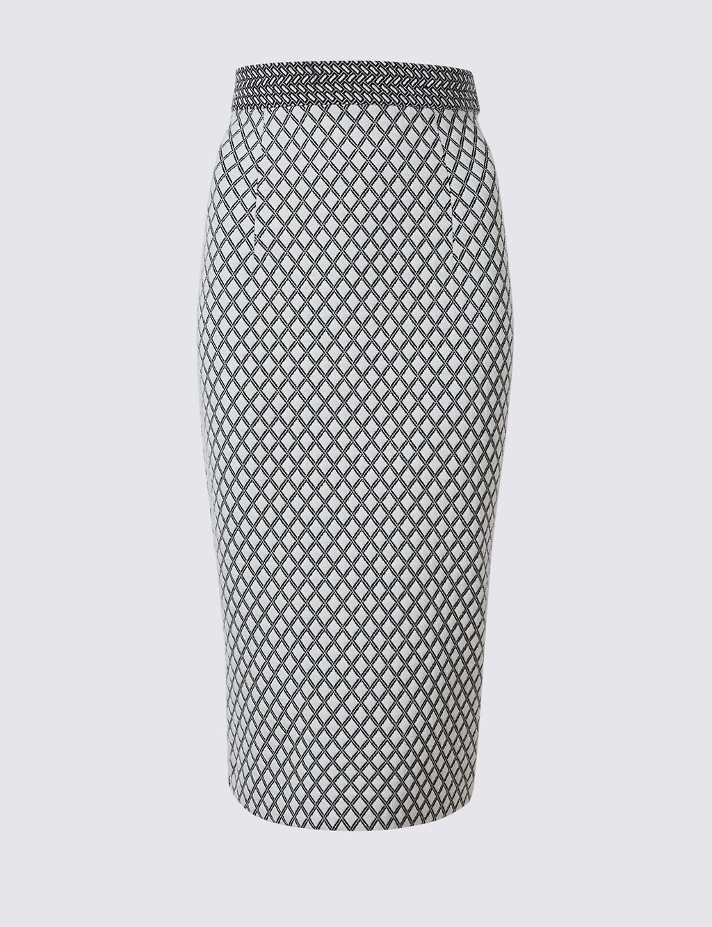 Jersey Checked Pencil Skirt 1 of 6