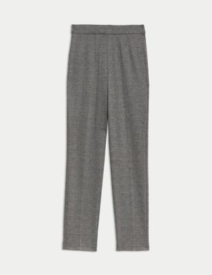 Jersey Checked Slim Fit Trousers Image 2 of 5