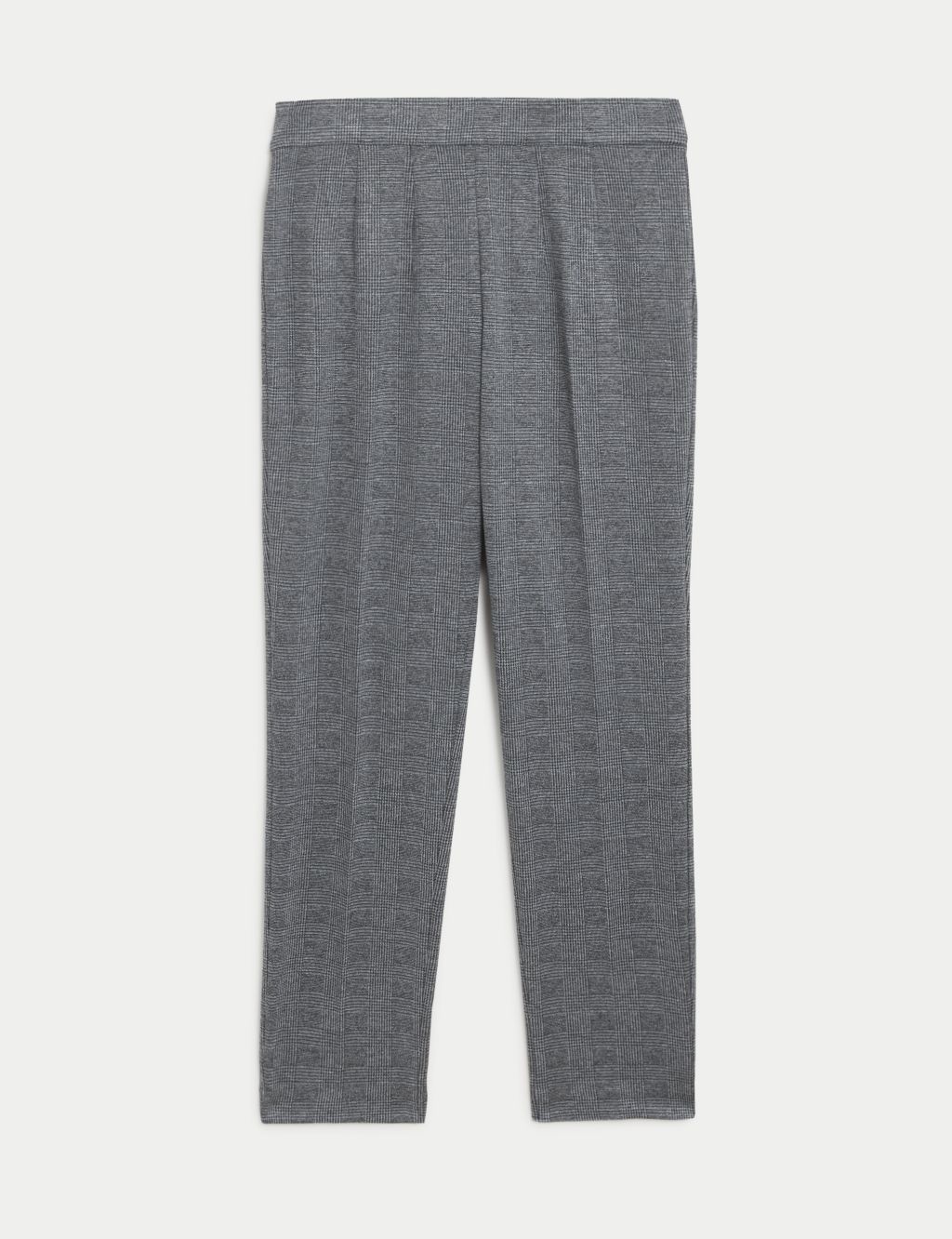 Jersey Checked Slim Fit Trousers 1 of 5