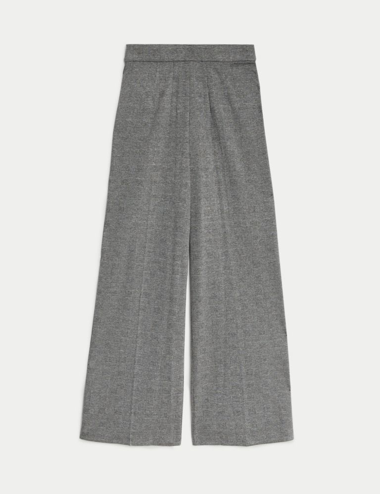 Jersey Checked Wide Leg Trousers 1 of 1