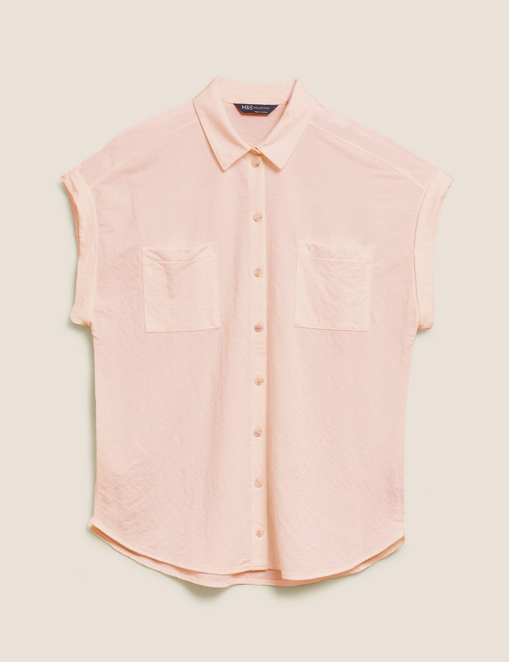 Jersey Collared Relaxed Short Sleeve Shirt 1 of 5