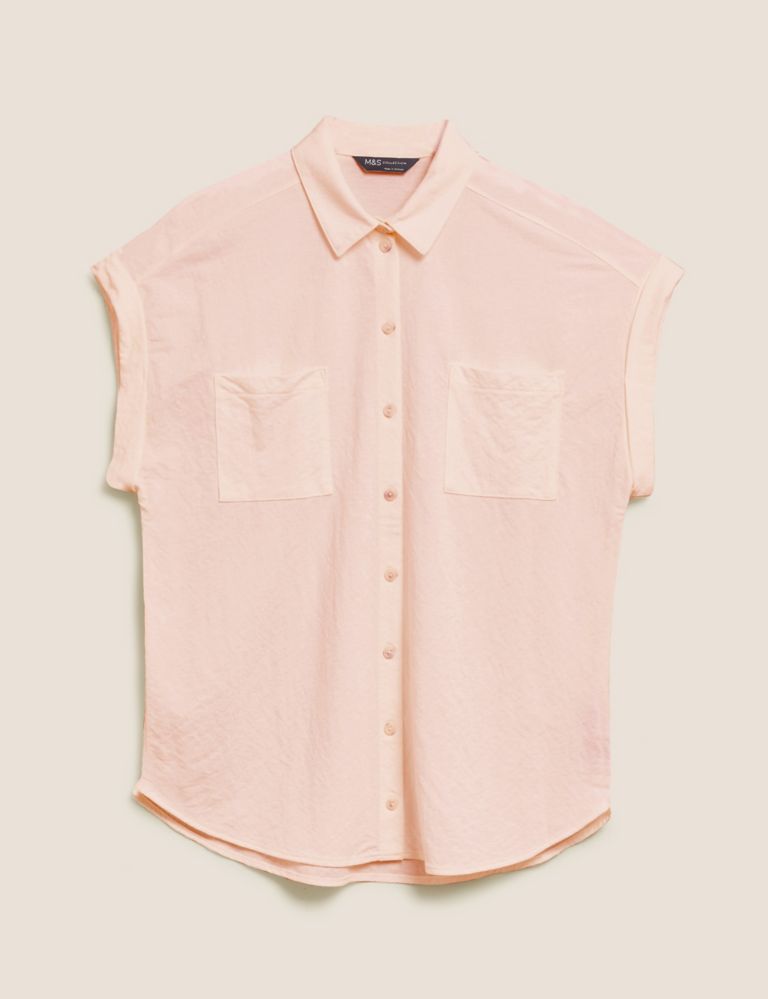 Jersey Collared Relaxed Short Sleeve Shirt 2 of 5