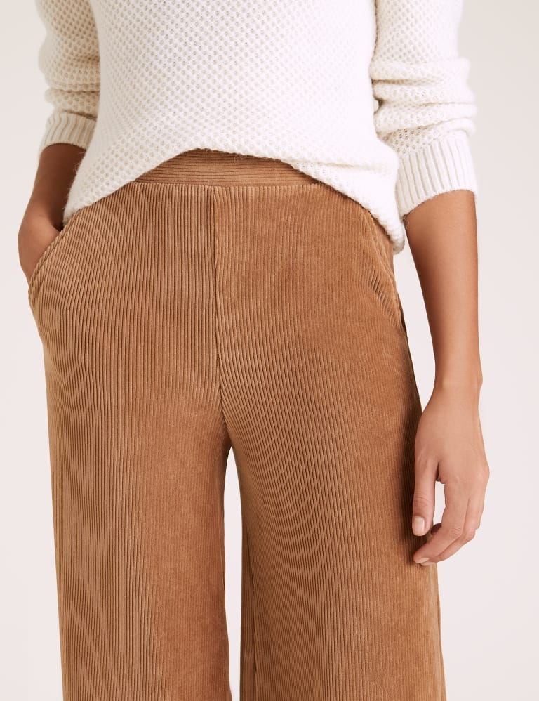 Velour Elasticated Waist Straight Leg Trousers, M&S Collection