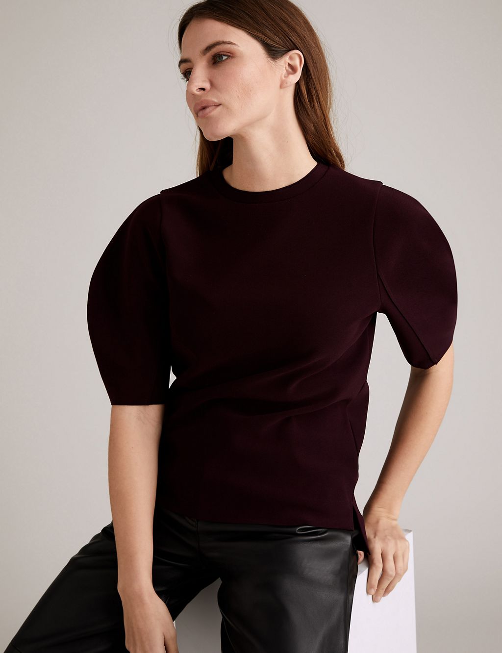 Jersey Crepe Puff Sleeve Top 3 of 5