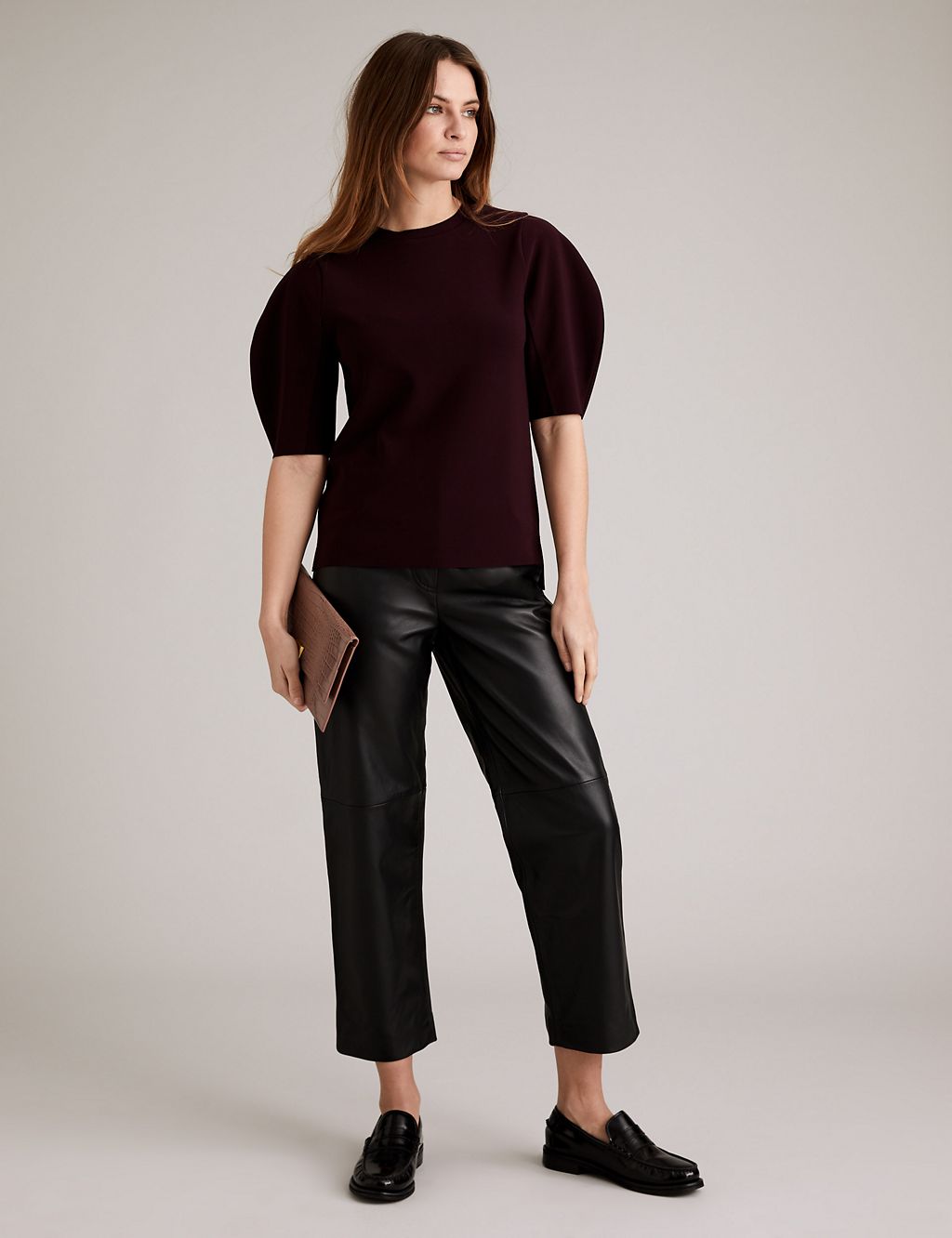 Jersey Crepe Puff Sleeve Top 2 of 5