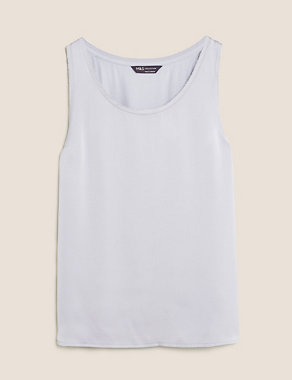 Jersey Crew Neck Relaxed Sleeveless Top Image 2 of 4
