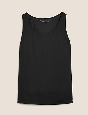 Jersey Crew Neck Relaxed Sleeveless Top Image 2 of 6