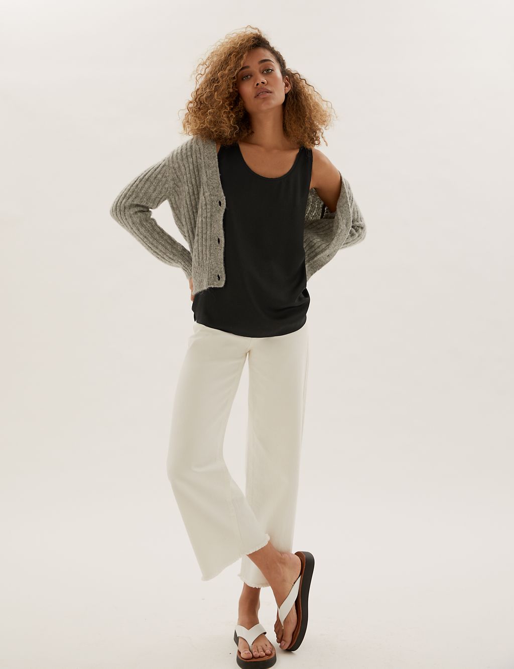 Jersey Crew Neck Relaxed Sleeveless Top 3 of 6