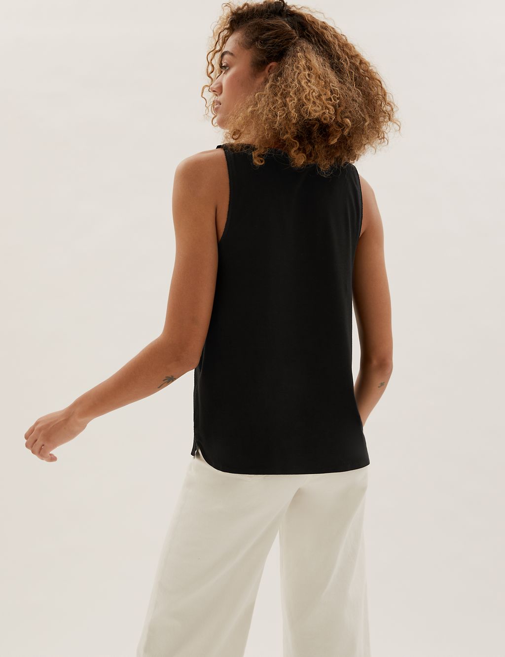 Jersey Crew Neck Relaxed Sleeveless Top 4 of 6