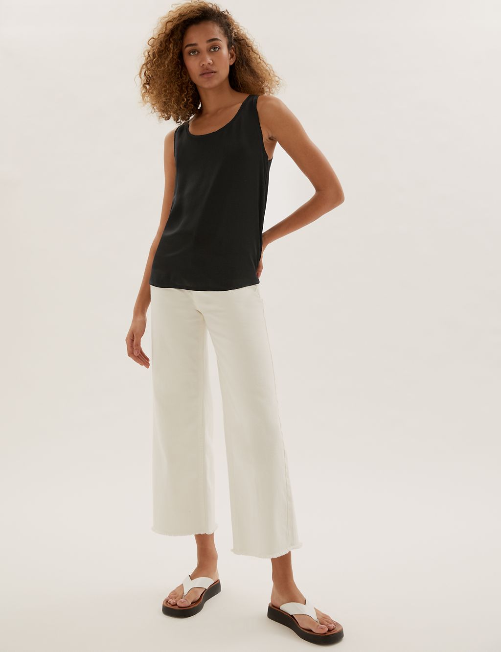 Jersey Crew Neck Relaxed Sleeveless Top 5 of 6