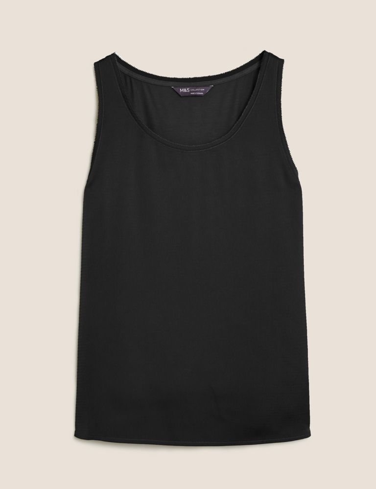 Jersey Crew Neck Relaxed Sleeveless Top 2 of 6