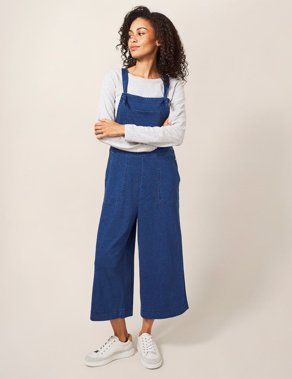 Jersey Cropped Dungarees White Stuff M&S