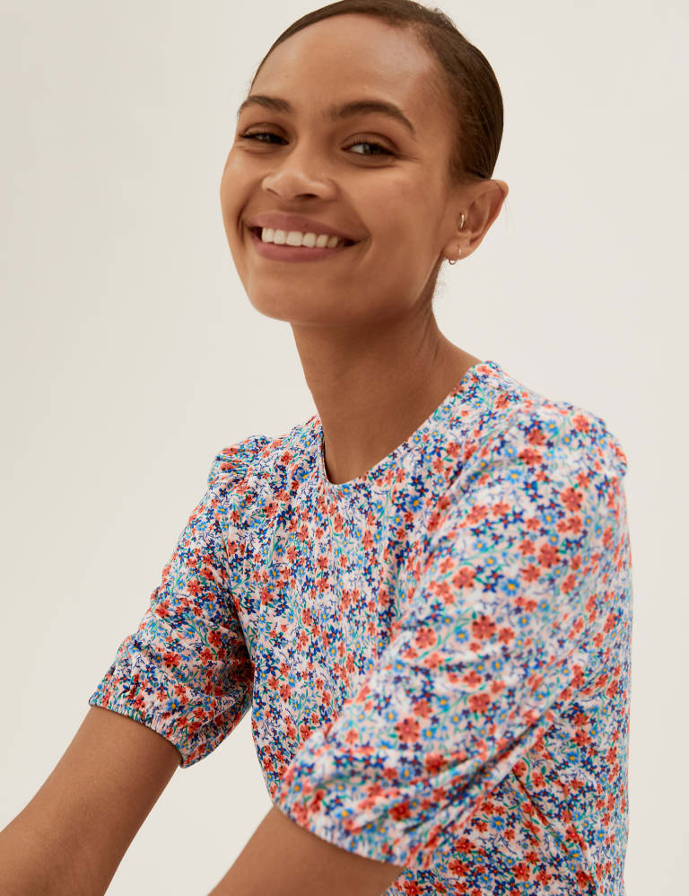 Jersey Ditsy Floral Midi Tea Dress M S Collection M S