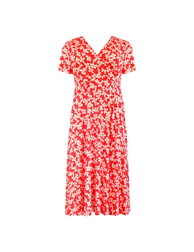 Jersey Ditsy Floral Midi Wrap Dress 2 of 7