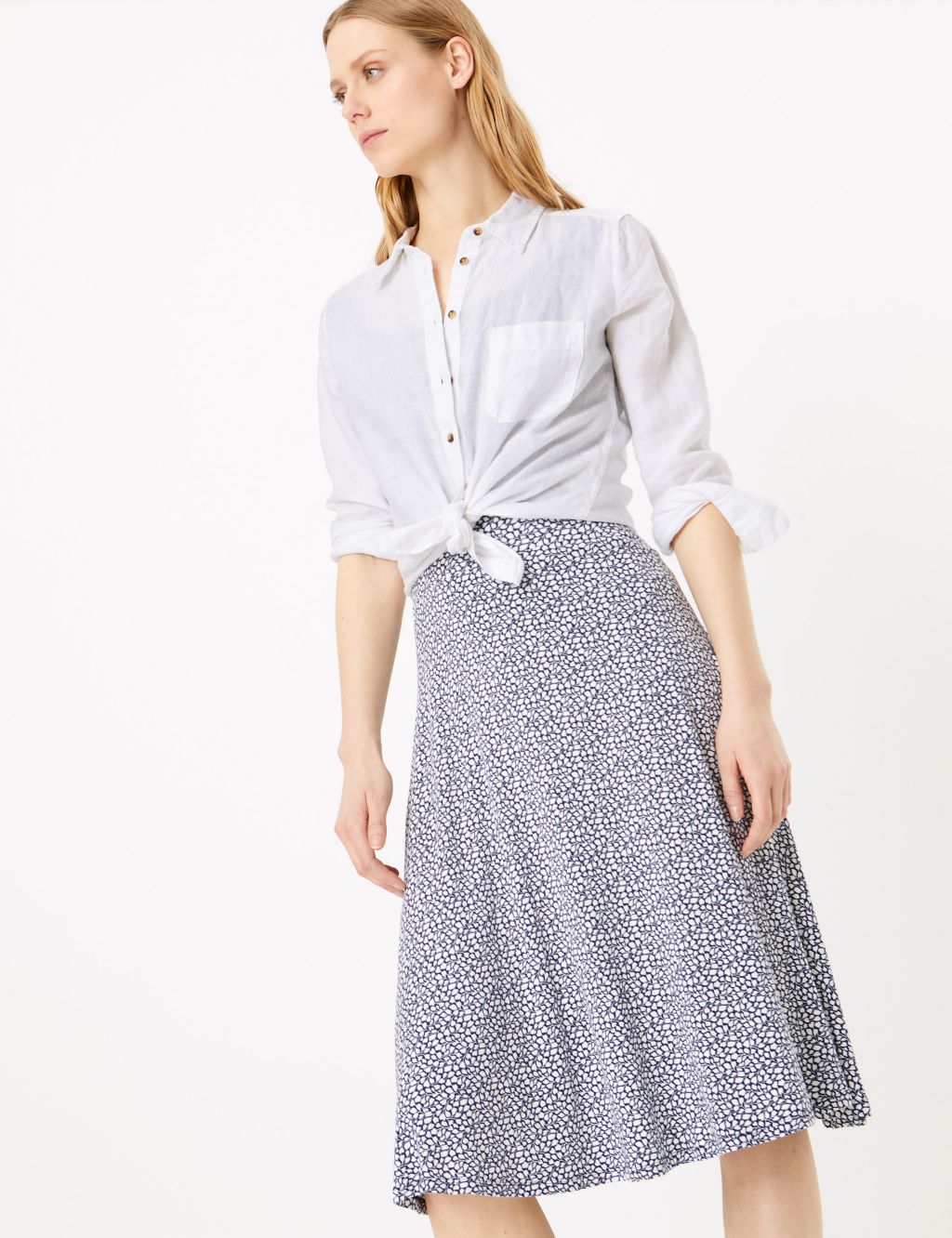 Jersey Ditsy Floral Skirt | M&S Collection | M&S