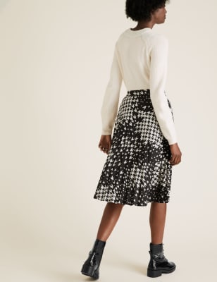 dogtooth midi skirt