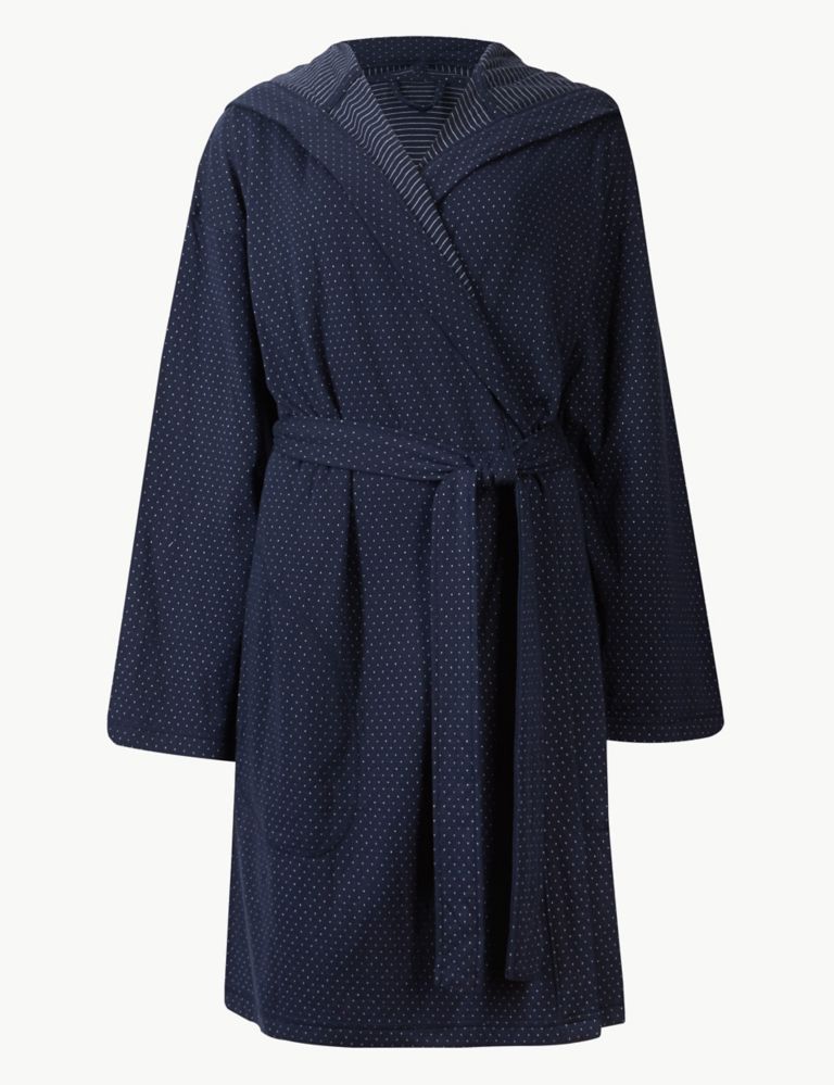 Jersey Double Sided Hooded Dressing Gown 2 of 7
