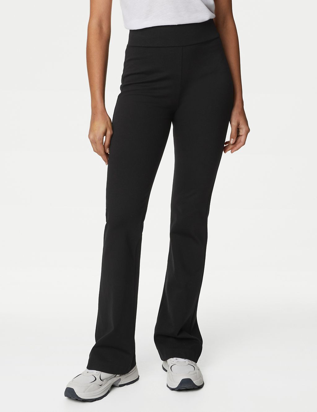 Jersey Elasticated Waist Flared Trousers 4 of 6