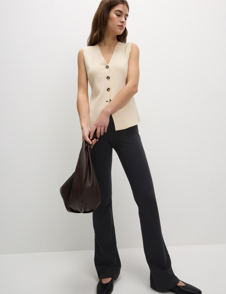 Jersey Elasticated Waist Flared Trousers, M&S Collection