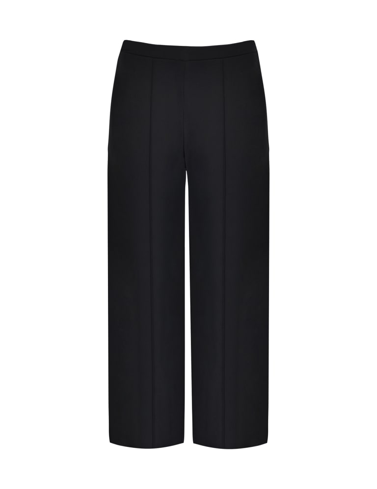 Black jersey wide leg trousers sales