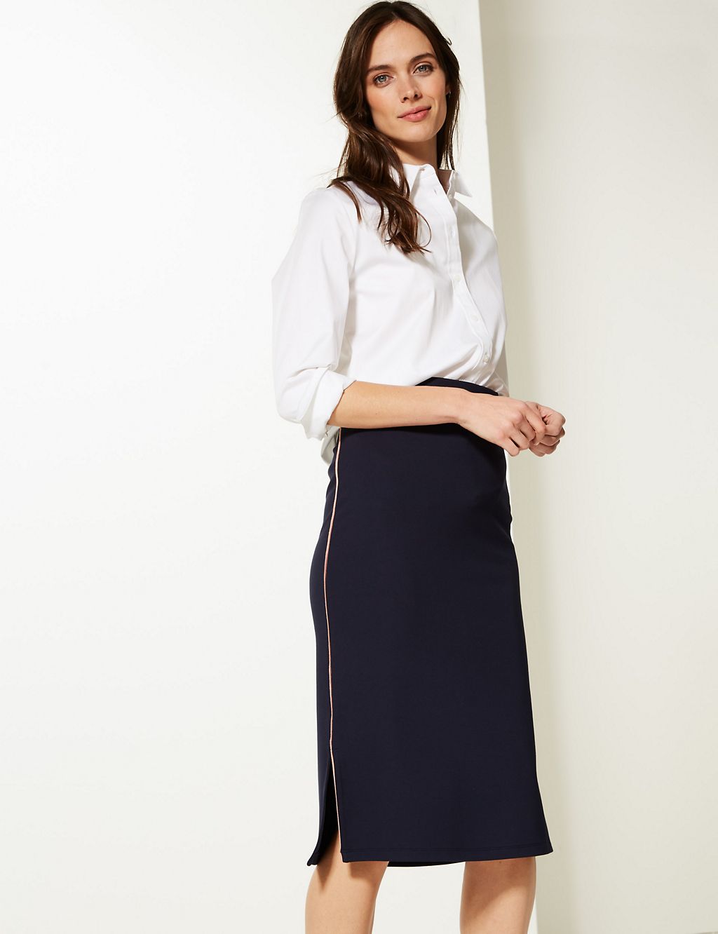 Jersey Fit & Flare Midi Skirt 3 of 4