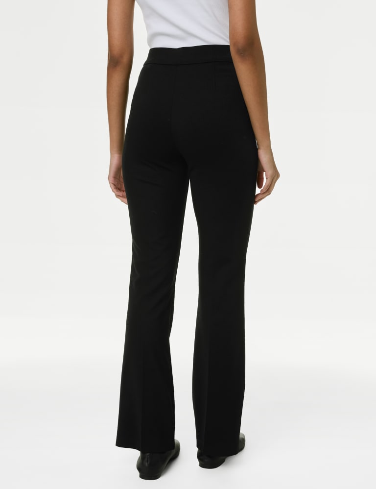 Black flared discount jersey trousers