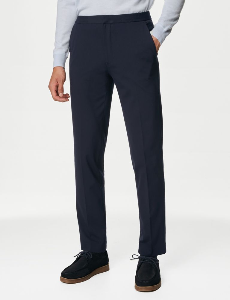 Jersey Flat Front Stretch Trousers 3 of 9