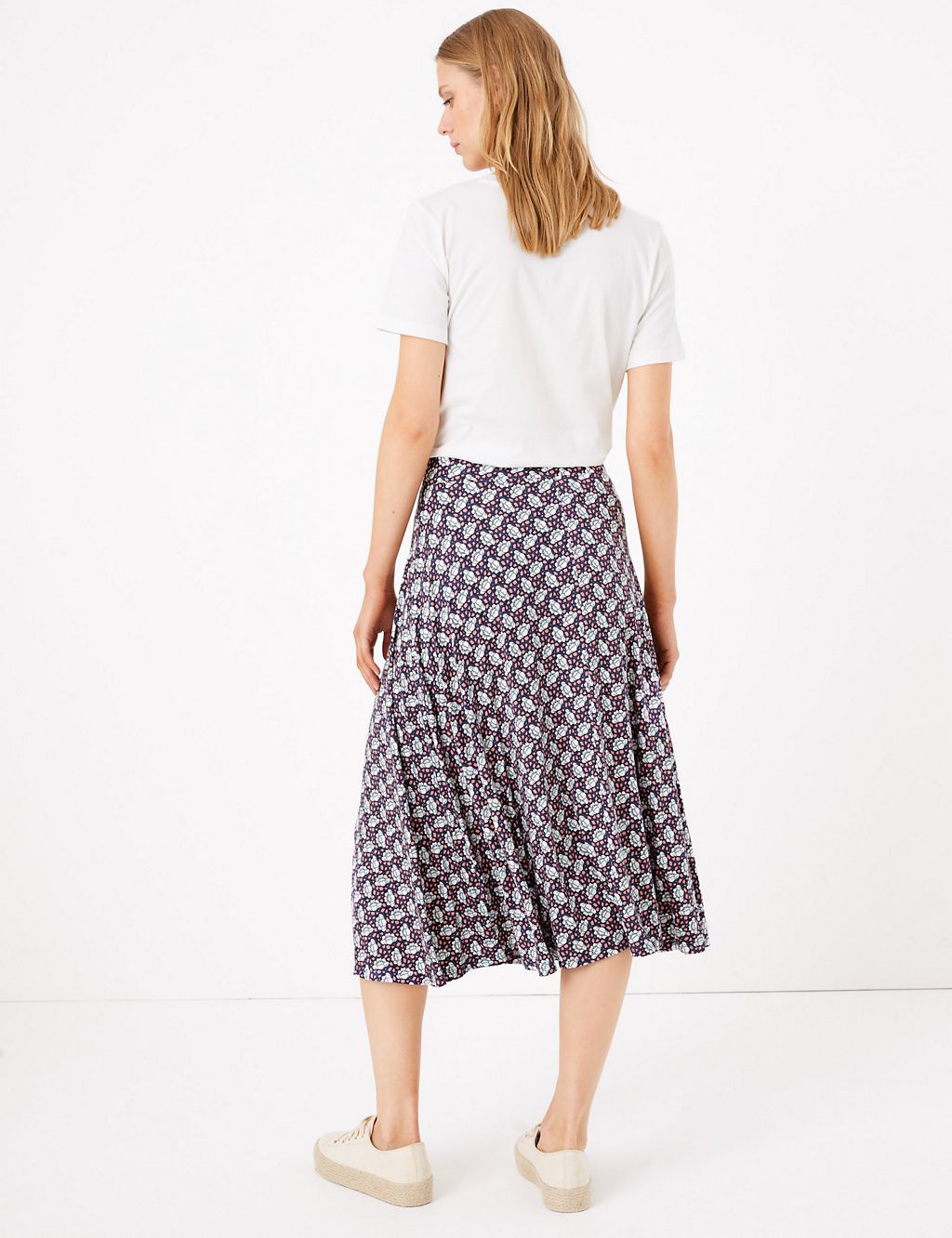 Jersey Floral A-Line Skirt | M&S Collection | M&S