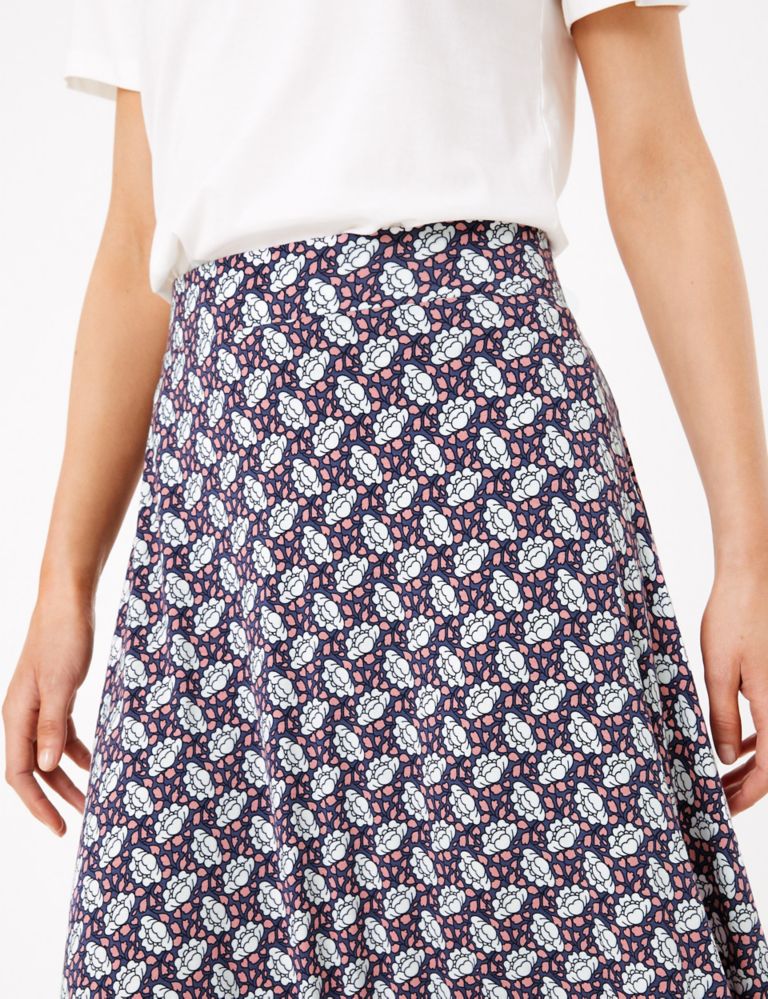 Jersey Floral A-Line Skirt 4 of 4