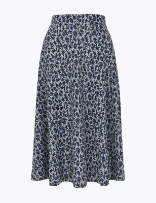 Midi floral shop circle skirt