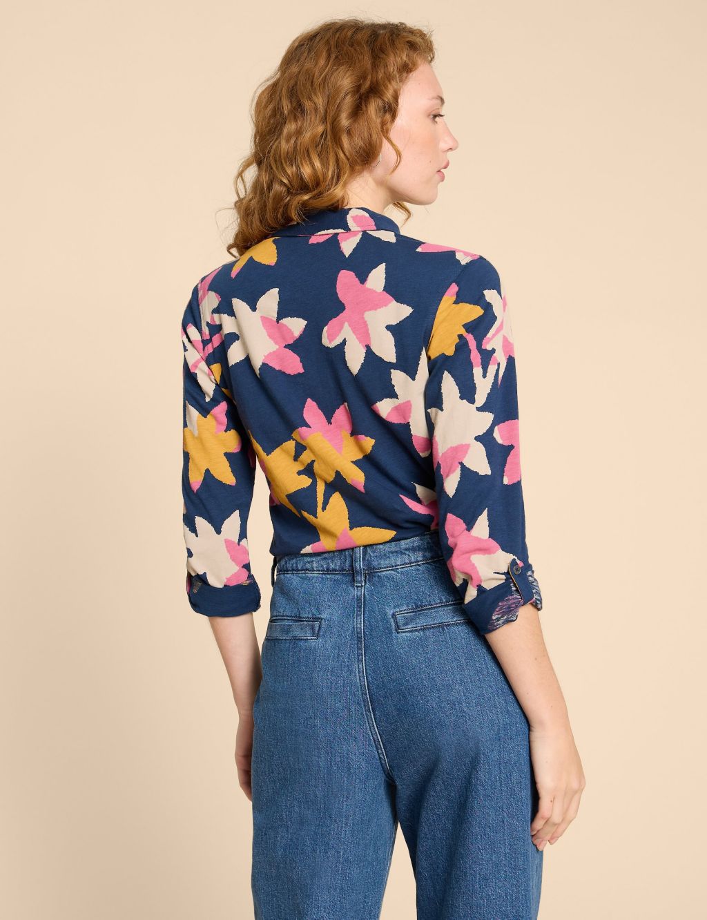 Jersey Floral Collared Button Through Blouse 2 of 4