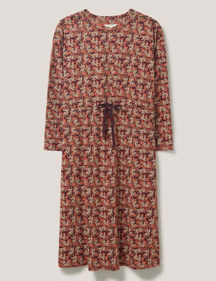 Jersey Floral Knee Length Waisted Dress off Image 2 of 5