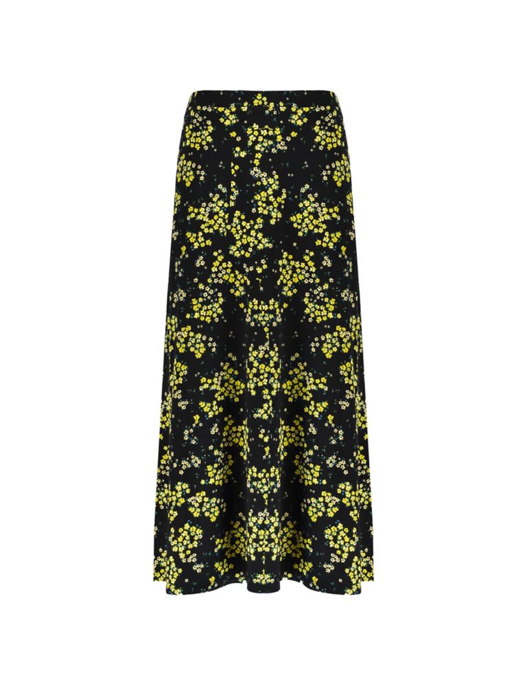 Jersey Floral Midaxi A-Line Skirt 2 of 7