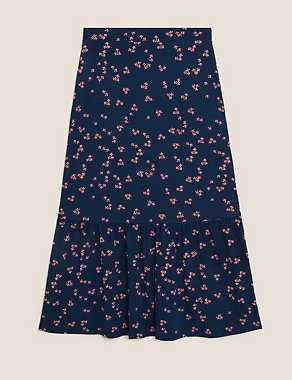 Jersey Floral Midaxi Tiered Skirt Image 2 of 5